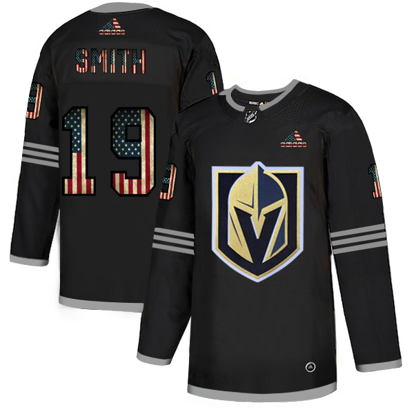 Vegas Golden Knights #19 Reilly Smith Adidas Men Black USA Flag Limited NHL Jersey->more nhl jerseys->NHL Jersey